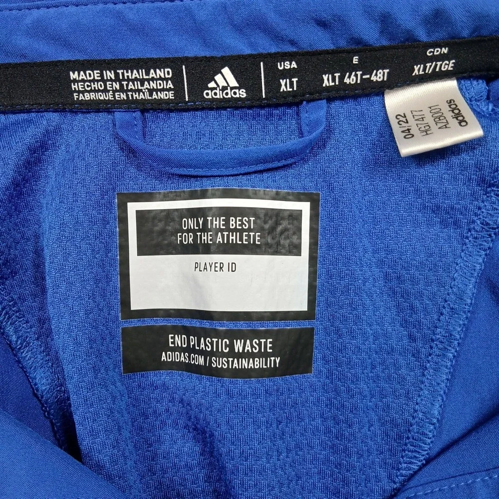 Adidas HG7477‎ Short Sleeve Performance Polo Shirt Mens XLT Blue EUC